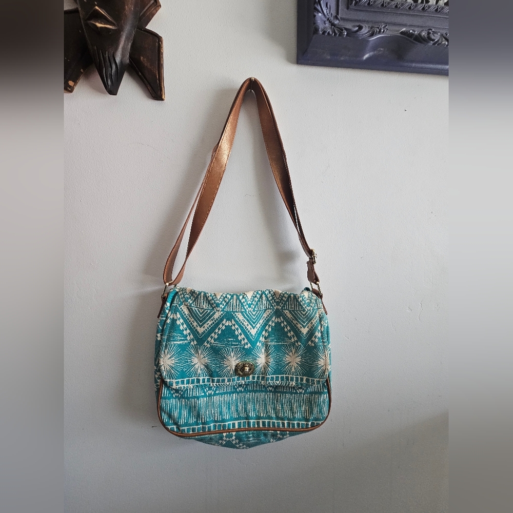 Bella Taylor Bohemian Teal and Brown Shoulder Bag